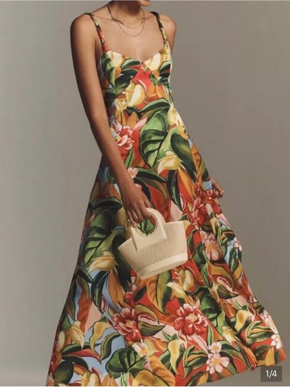 FARM Rio Bold Tropical Maxi Dress in Green, Yellow, Orange - Picture 5 of 8